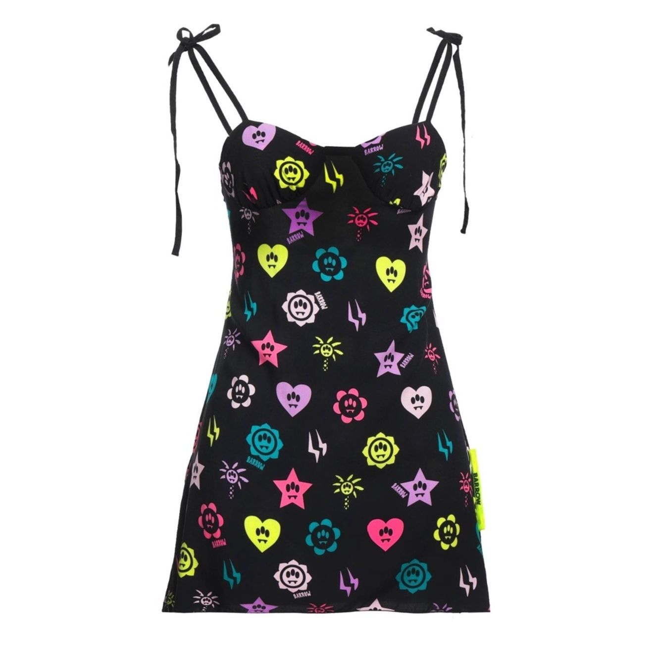 Barrow Black Dress With Neon Multi-Icon Print